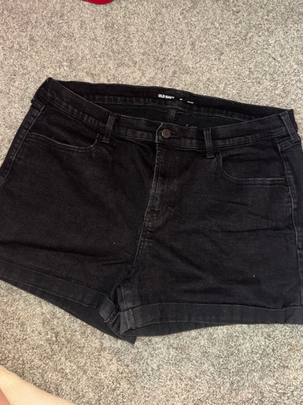 Old Navy Black Denim mid rise Roll-Hem Women's Shorts